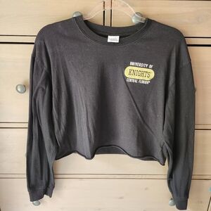 University of Central Florida Knights Black Crop Tee Shirt Womens Large